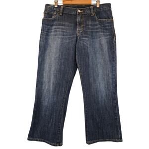 Lucky Brand Dungarees Classic Fit Crop Blue Denim Jeans Womens Size 30
